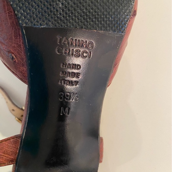 * REAL OSTRICH leather, Italy Handmade ,burgundy color, heels, 39 1/2 - Picture 7 of 7